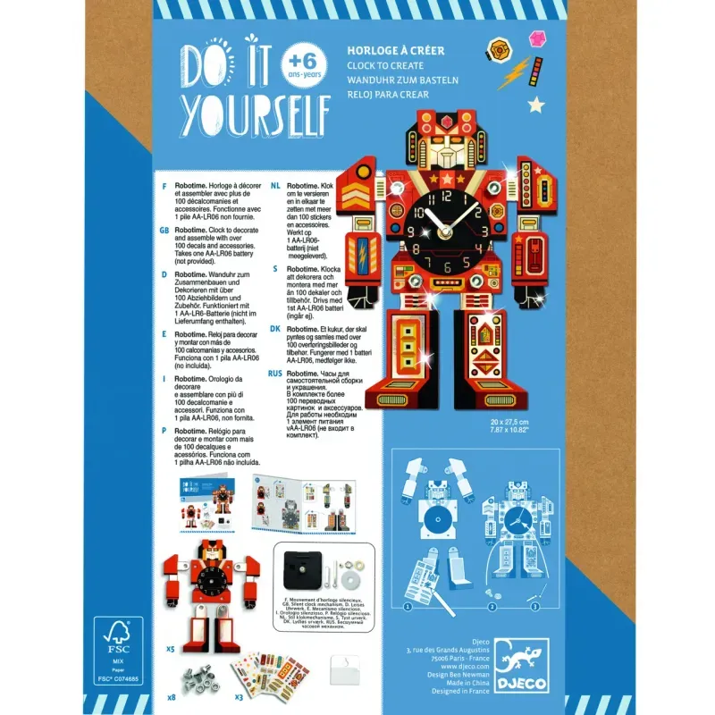 Jucarii, Copii si Bebe - Jucarii si jocuri - Jucarii & jocuri educative - Jocuri si jucarii educative - Joc creativ DIY Ceasul robot - Infinity.ro