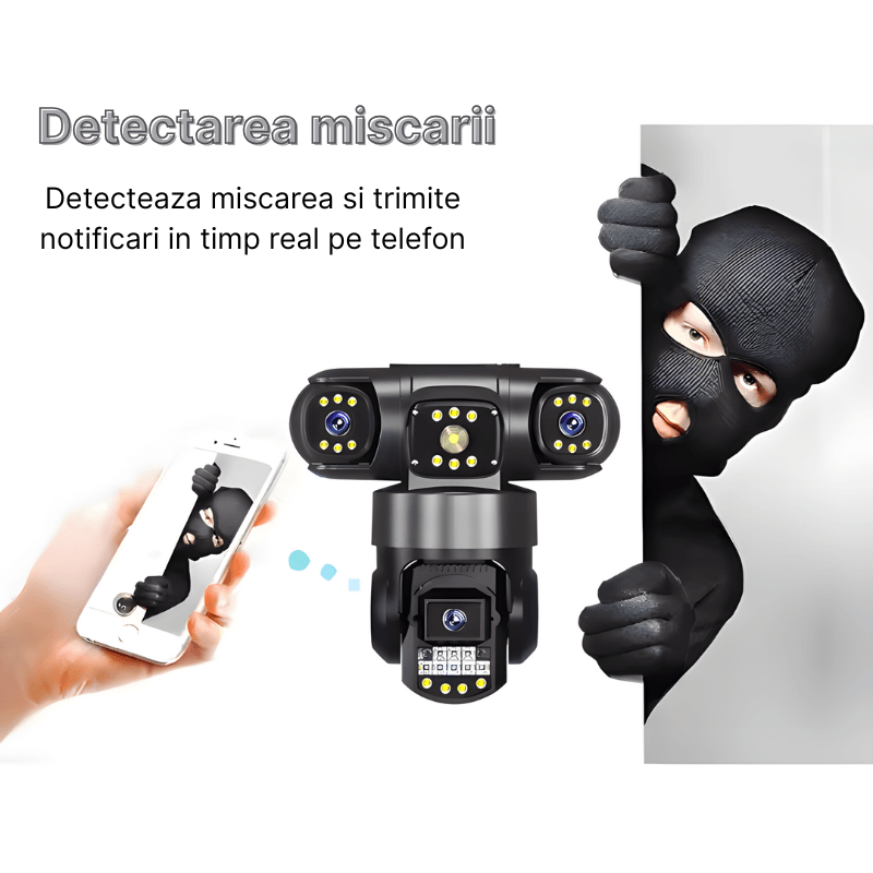 Casa si Gradina - Electrice - Smart Home - Camere de supraveghere - Camera de supraveghere MaGeCa, 4G, 6MP Full HD, 3 zone supravegheate simultan, Comunicare bidirectionala, NightVision - Infinity.ro