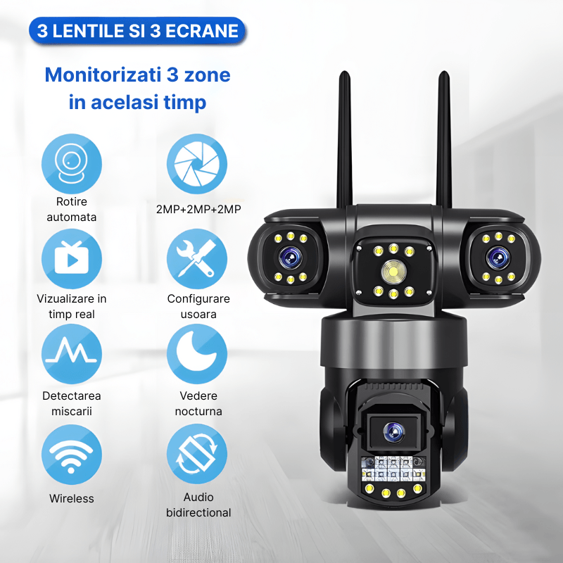 Casa si Gradina - Electrice - Smart Home - Camere de supraveghere - Camera de supraveghere MaGeCa, 4G, 6MP Full HD, 3 zone supravegheate simultan, Comunicare bidirectionala, NightVision - Infinity.ro