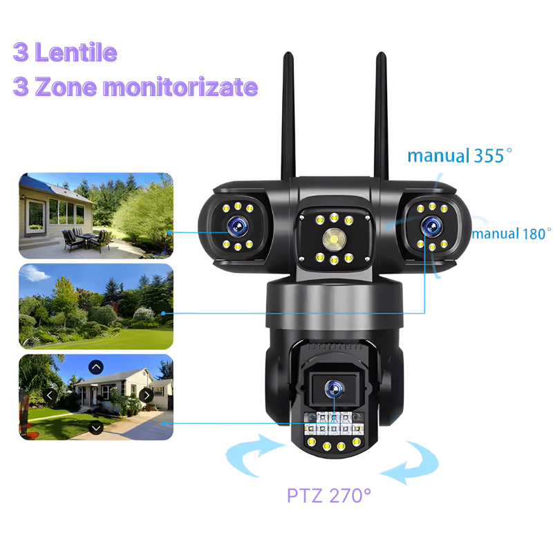 Casa si Gradina - Electrice - Smart Home - Camere de supraveghere - Camera de supraveghere MaGeCa, 4G, 6MP Full HD, 3 zone supravegheate simultan, Comunicare bidirectionala, NightVision - Infinity.ro