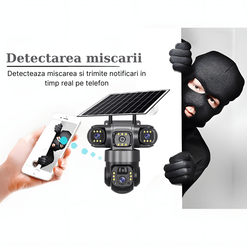 Casa si Gradina - Electrice - Smart Home - Camere de supraveghere - Camera de supraveghere cu panou solar MaGeCa, 4G, Cartela SIM, 6MP Full HD, 3 zone supravegheate simultan - Infinity.ro