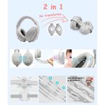 Jucarii, Copii si Bebe - Carucioare si articole de transport - Accesorii transport copii - Casti Antifonice 2 in 1 Pentru Bebelusi si Copii 3-48 luni, Bentita Moale si comoda, Anulare Zgomot 25dB, Gri - Infinity.ro