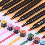 Carti si Birotica - Birotica - Instrumente de scris - Markere si carioci - Set 30 Markere Duble, Carioci Profesionale, 2 Capete Subtire Si Gros, Cerneala Pe Baza De Alcool, Geanta De Depozitare - Infinity.ro