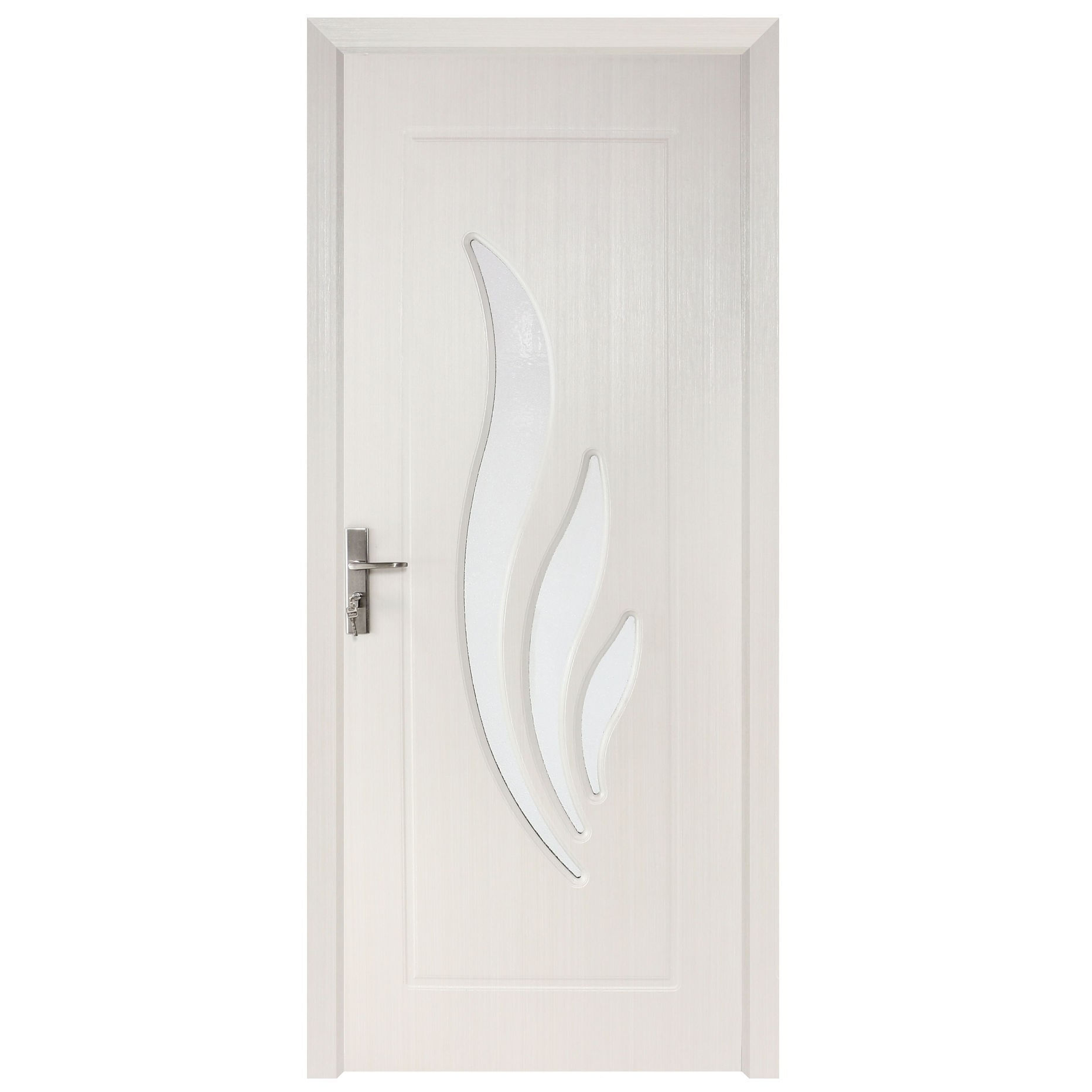 Usa de interior, din lemn, cu geam, SuperDoor F03-88-A, stanga / dreapta, alb, 203 x 88 cm