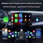 Auto si Moto - Electronice auto - Accesorii electronice auto - Adaptor Auto 2 in 1 CarPlay Wireless – Modulator FM Multifunctional, Compatibil iPhone si Android - Infinity.ro