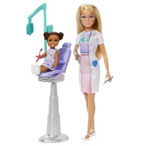 Barbie Set De Joaca Papusa Barbie Blonda Face Cariera Stomatolog