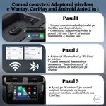 PC, gaming si accesorii - Retelistica - Wireless - Adaptoare wireless - Adaptor wireless e-Wantay, CarPlay si Android Auto 2 in 1–Conectare Automata Fara Fir, Plug & Play - Infinity.ro