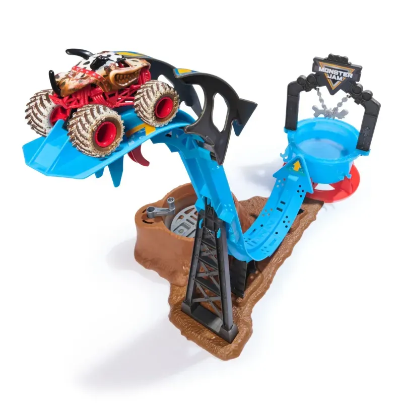 Jucarii, Copii si Bebe - Jucarii si jocuri - Vehicule si jucarii cu telecomanda - Masinute - Monster Jam Mud Blasters Set Aruncatoare De Noroi - Infinity.ro