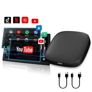 Adaptor Auto Wireless cu Netflix, YouTube, Google Store, Apple Carplay si Android Auto, Wi-Fi 6, 32GB, ANDROID 10, Negru