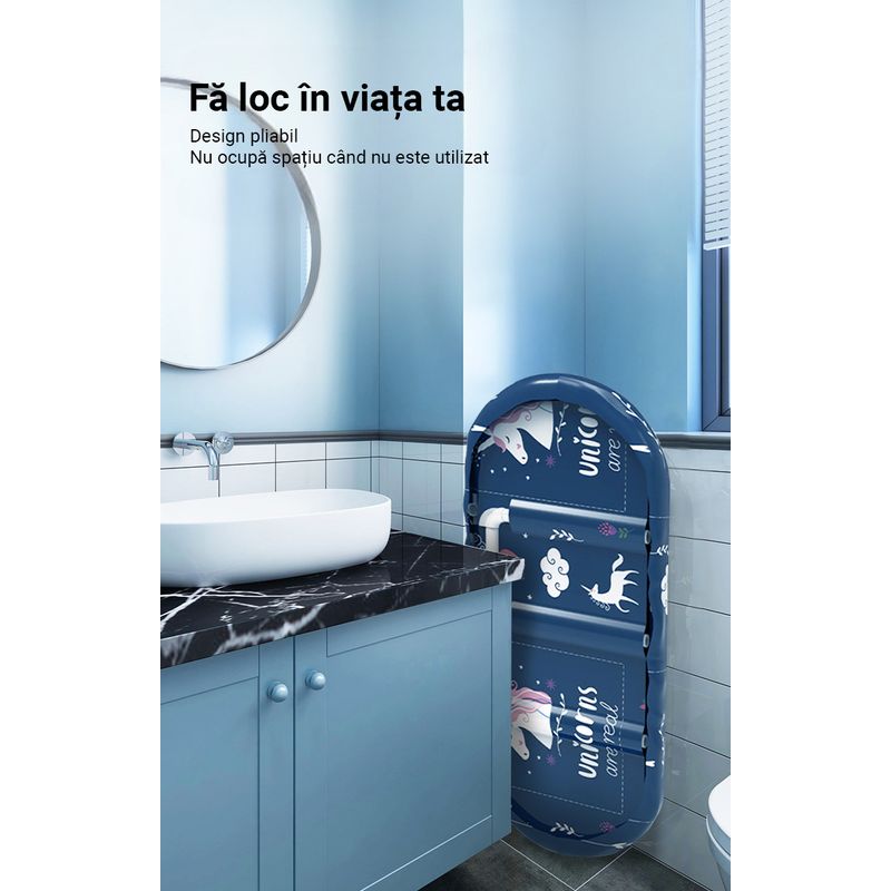 Casa si Gradina - Sanitare - Cazi si cabine de dus - Cazi baie - Cada pliabila portabila, pentru copii si adulti, cu 5 straturi termice, 122 cm, apa calda sau rece - Infinity.ro