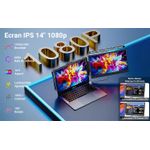 PC, gaming si accesorii - Desktop PC & monitoare - Monitoare - Monitor LED Portabil 14" Full HD, 180° rotativ, compatibil 13"-17", USB-C & HDMI, iOS, Android, Windows, Mac, Plug&Play - Infinity.ro