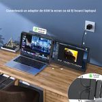 PC, gaming si accesorii - Desktop PC & monitoare - Monitoare - Monitor LED Portabil 14" Full HD, 180° rotativ, compatibil 13"-17", USB-C & HDMI, iOS, Android, Windows, Mac, Plug&Play - Infinity.ro