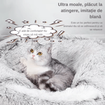 Petshop - Accesorii petshop - Culcusuri si custi - Culcusuri si saltele - Pat Confortabil Pentru Pisici si Catei, LUDORA®, Material Moale si Catifelat, Baza Anti-Derapanta, Diametru 50CM - Infinity.ro