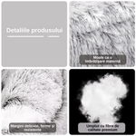 Petshop - Accesorii petshop - Culcusuri si custi - Culcusuri si saltele - Pat Confortabil Pentru Pisici si Catei, LUDORA®, Material Moale si Catifelat, Baza Anti-Derapanta, Diametru 50CM - Infinity.ro