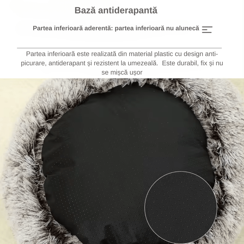 Petshop - Accesorii petshop - Culcusuri si custi - Culcusuri si saltele - Pat Confortabil Pentru Pisici si Catei, LUDORA®, Material Moale si Catifelat, Baza Anti-Derapanta, Diametru 50CM - Infinity.ro