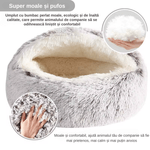 Petshop - Accesorii petshop - Culcusuri si custi - Culcusuri si saltele - Pat Confortabil Pentru Pisici si Catei, LUDORA®, Material Moale si Catifelat, Baza Anti-Derapanta, Diametru 50CM - Infinity.ro