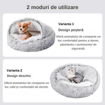 Petshop - Accesorii petshop - Culcusuri si custi - Culcusuri si saltele - Pat Confortabil Pentru Pisici si Catei, LUDORA®, Material Moale si Catifelat, Baza Anti-Derapanta, Diametru 50CM - Infinity.ro