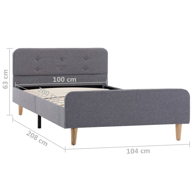 Casa si Gradina - Mobilier - Paturi si accesorii - Paturi - Cadru de pat, gri deschis, 100 x 200 cm, material textil - Infinity.ro