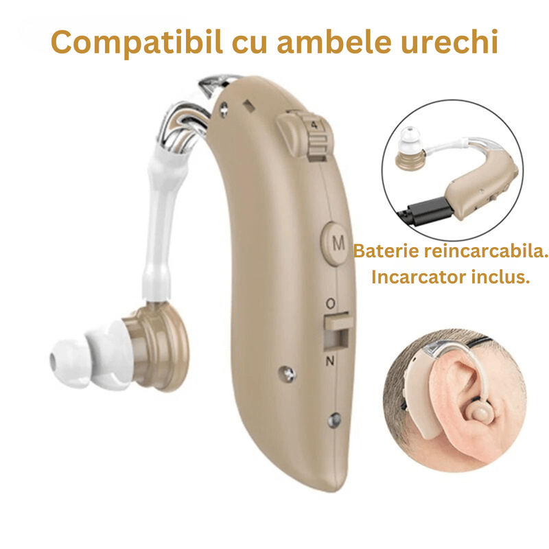 Ingrijire personala si Cosmetice - Sanatate si wellness - Aparate medicale - Aparate auditive - Aparat Auditiv reincarcabil NeoHGS™, cu Acumulator, 130 dB Amplificator de sunet, Autonomie 80 ore, Hipoacuzie - Infinity.ro