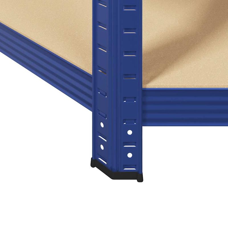 Casa si Gradina - Mobilier - Biblioteci si rafturi - Rafturi - Raft de colt cu 5 niveluri, albastru, otel și lemn prelucrat, mărime 90x90x198 cm - Infinity.ro
