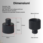 TV, Audio-Video si Foto - Audio Hi-Fi - Accesorii Audio Hi-Fi - Adaptor din Aluminiu, Filet Mama 5/8" la Filet Tata 3/8" pentru Stativ Microfon, Trepied Camera, Echipamente Audio Foto - Infinity.ro