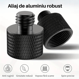 Adaptor din Aluminiu, Filet Mama 5/8" la Filet Tata 3/8" pentru Stativ Microfon, Trepied Camera, Echipamente Audio Foto
