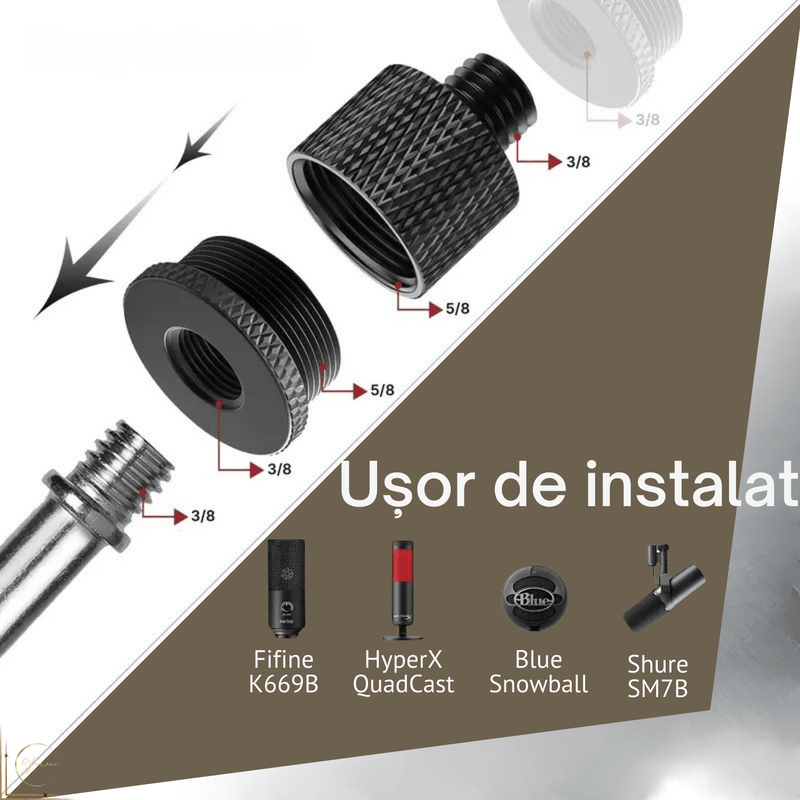 TV, Audio-Video si Foto - Audio Hi-Fi - Accesorii Audio Hi-Fi - Adaptor din Aluminiu, Filet Mama 3/8" la Filet Tata 5/8" pentru Stativ Microfon, Trepied Camera, Echipamente Audio Foto - Infinity.ro