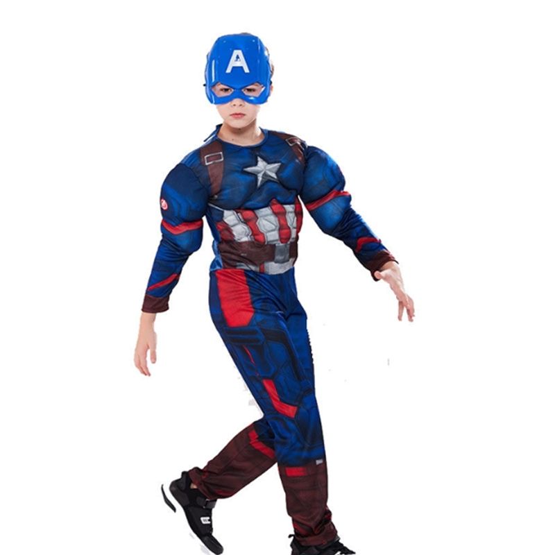 Jucarii, Copii si Bebe - Jucarii si jocuri - Jucarii de rol - Masti si costume copii - Costum carnaval Captain America, 7-9 ani , 120-130 cm - Infinity.ro