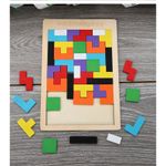 Jucarii, Copii si Bebe - Jucarii si jocuri - Jocuri si puzzle - Puzzle - Puzzle Montessori, Flippy, din Lemn, Tip Tetris, +36 Luni, Forme Neregulate, 40 Piese, 26.5 x 17.7 cm, Multicolor - Infinity.ro