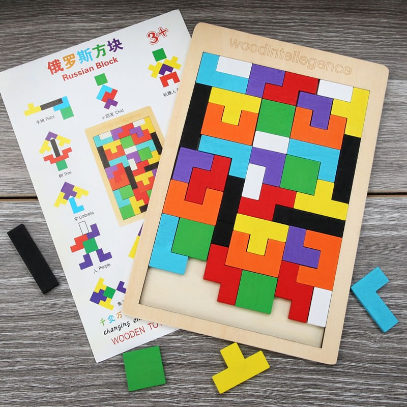 Jucarii, Copii si Bebe - Jucarii si jocuri - Jocuri si puzzle - Puzzle - Puzzle Montessori, Flippy, din Lemn, Tip Tetris, +36 Luni, Forme Neregulate, 40 Piese, 26.5 x 17.7 cm, Multicolor - Infinity.ro