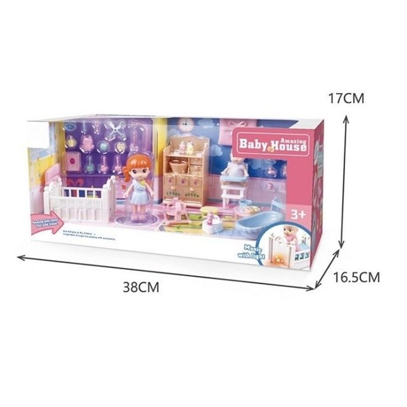 Jucarii, Copii si Bebe - Jucarii si jocuri - Papusi si accesorii - Casute de papusi si mobilier - Set casa de papusi mama si copilul, Flippy, cu lumini si sunet - Infinity.ro