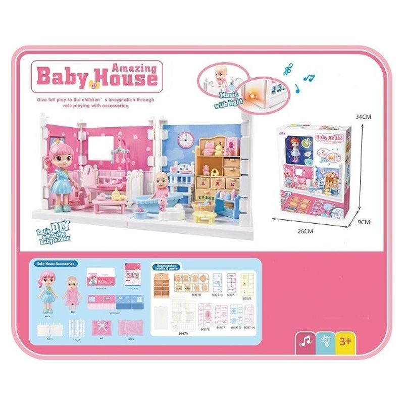 Jucarii, Copii si Bebe - Jucarii si jocuri - Papusi si accesorii - Casute de papusi si mobilier - Set casa de papusi mama si copilul, Flippy, cu lumini si sunet - Infinity.ro