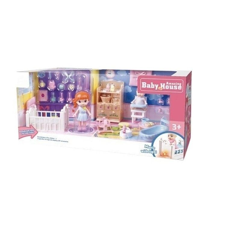 Jucarii, Copii si Bebe - Jucarii si jocuri - Papusi si accesorii - Casute de papusi si mobilier - Set casa de papusi mama si copilul, Flippy, cu lumini si sunet - Infinity.ro