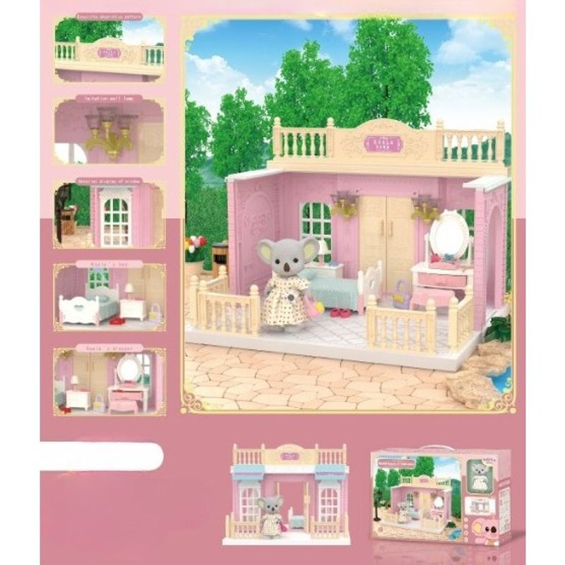 Jucarii, Copii si Bebe - Jucarii si jocuri - Papusi si accesorii - Casute de papusi si mobilier - Set dormitor pentru papusi cu mobilier si figurina, Flippy - Infinity.ro
