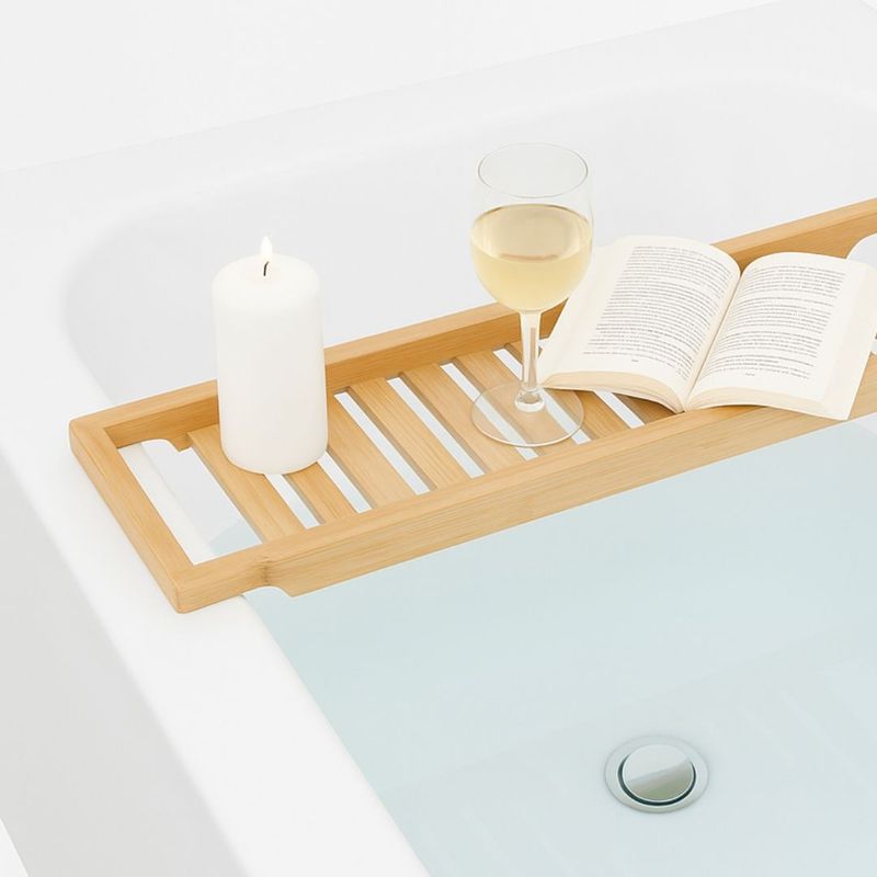 Casa si Gradina - Sanitare - Suporturi si accesorii baie - Accesorii baie - Suport pentru cada, din bambus – Bathroom Solutions, 64x15x3.8 cm - Infinity.ro