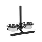 Petshop - Accesorii petshop - Castroane si adapatori - Set 2 boluri, pentru caini, cu suport, reglabil in inaltime, 1.8 L, argintiu, Dogs Collection - Infinity.ro