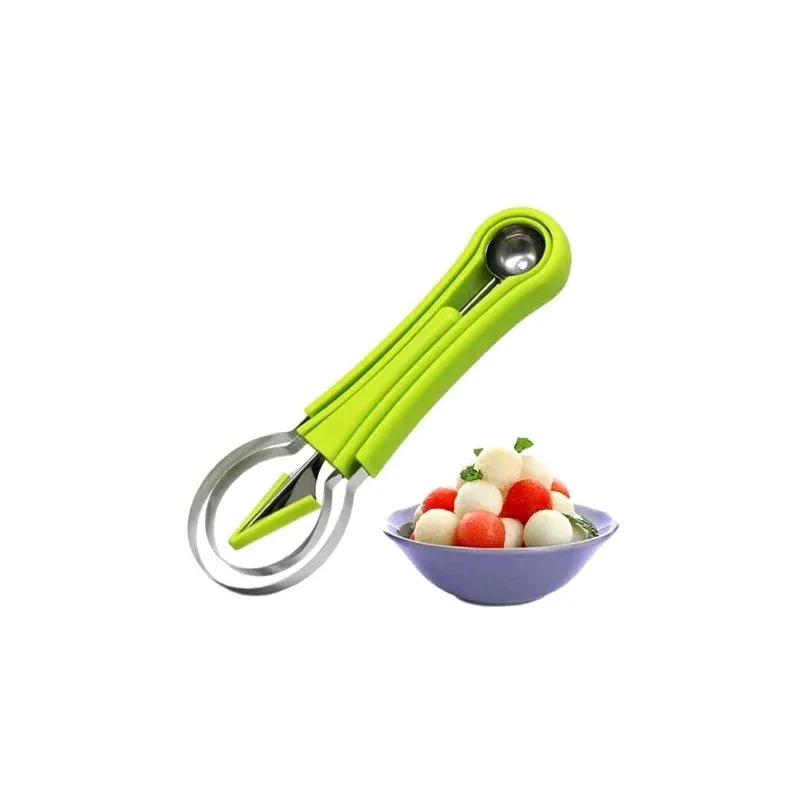 Casa si Gradina - Bucatarie si vesela - Ustensile bucatarie - Feliatoare si taietoare manuale - Set de instrumente pentru fructe 4 in 1, pentru decorarea fructelor, Gonga® Verde - Infinity.ro