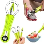 Casa si Gradina - Bucatarie si vesela - Ustensile bucatarie - Feliatoare si taietoare manuale - Set de instrumente pentru fructe 4 in 1, pentru decorarea fructelor, Gonga® Verde - Infinity.ro