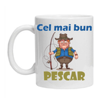Casa si Gradina - Bucatarie si vesela - Cani si pahare - Cani si cesti - Cana alba personalizata "cel mai bun pescar", INOVATIX®. 330ml - Infinity.ro