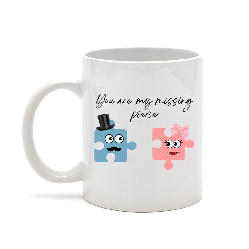 Casa si Gradina - Bucatarie si vesela - Cani si pahare - Cani si cesti - Cana alba personalizata "You are my missing piece", INOVATIX®. 330ml - Infinity.ro