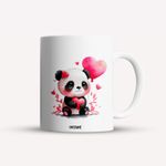 Casa si Gradina - Bucatarie si vesela - Cani si pahare - Cani si cesti - Cana alba personalizata Panda love, INOVATIX®. 330ml - Infinity.ro