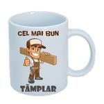 Casa si Gradina - Bucatarie si vesela - Cani si pahare - Cani si cesti - Cana alba personalizata " Cel mai bun tamplar ", INOVATIX®. 330ml - Infinity.ro