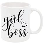 Casa si Gradina - Bucatarie si vesela - Cani si pahare - Cani si cesti - Cana alba personalizata Girl Boss, INOVATIX®. 330ml - Infinity.ro