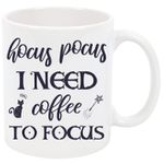 Casa si Gradina - Bucatarie si vesela - Cani si pahare - Cani si cesti - Cana alba personalizata Hocus Pocus I Need Coffee To Focus, INOVATIX®. 330ml - Infinity.ro