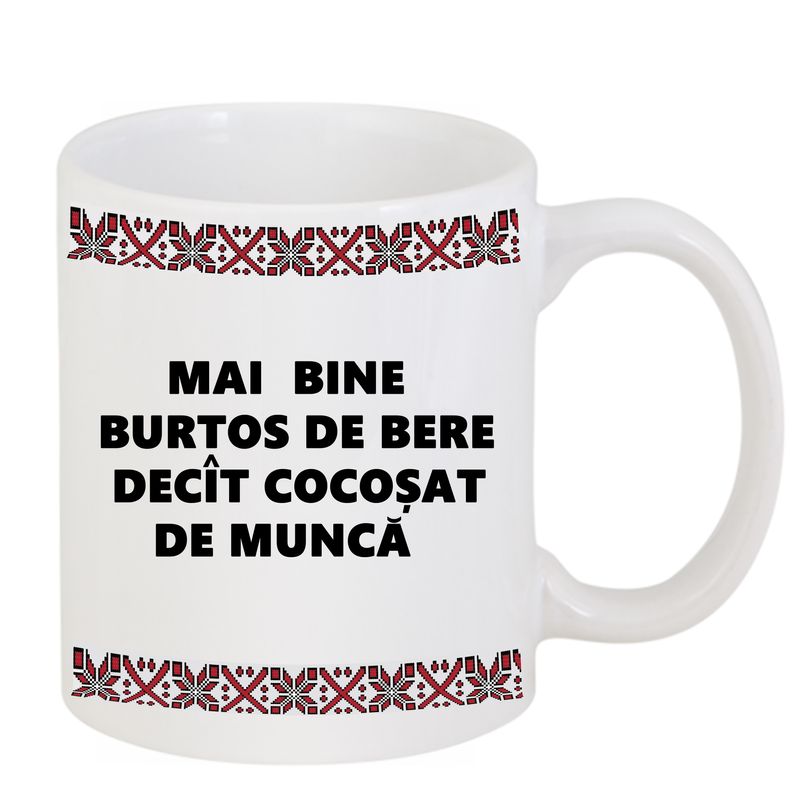 Casa si Gradina - Bucatarie si vesela - Cani si pahare - Cani si cesti - Cana alba personalizata "Cocosat de munca", INOVATIX®. 330ml - Infinity.ro