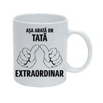 Casa si Gradina - Bucatarie si vesela - Cani si pahare - Cani si cesti - Cana alba personalizata "Asa arata un Tata Extraordinar", INOVATIX®. 330ml - Infinity.ro