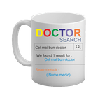 Casa si Gradina - Bucatarie si vesela - Cani si pahare - Cani si cesti - Cana alba personalizata Search doctor, INOVATIX®. 330ml - Infinity.ro