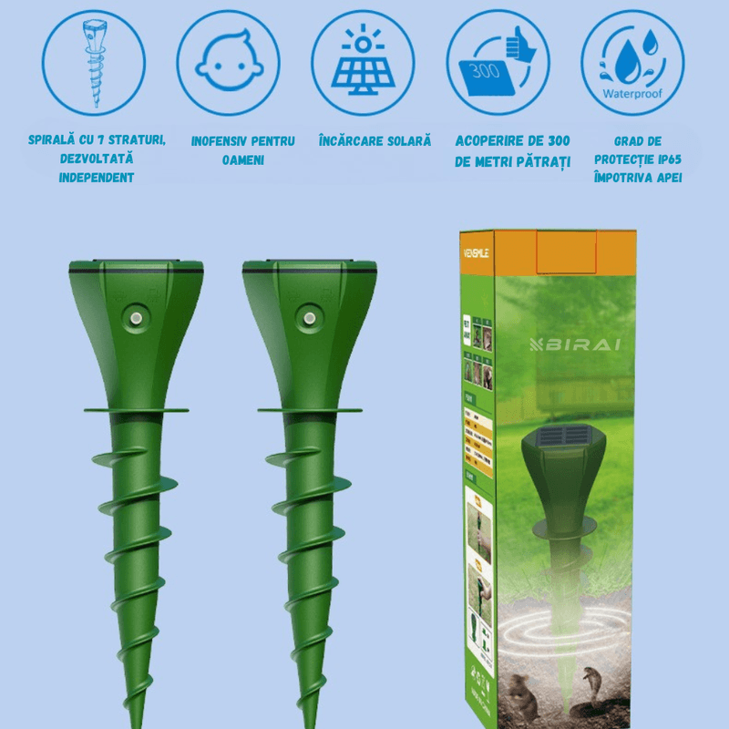 Casa si Gradina - Gradinarit si plante - Intretinere gradina - Articole daunatori gradina - Set 4 Aparate Anti-Cartite BIRAI, incarcare solara, BR08, 3 Moduri, Solar, 700㎡, IP65, Ultrasunete, Eco, Fara Chimicale - Infinity.ro