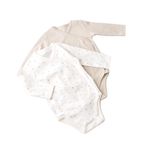 Fashion, accesorii si bijuterii - Copii - Imbracaminte copii - Body-uri copii - Set 2 body-uri cu maneca lunga petrecute bebe unisex -100% bumbac organic - Ecru cu buline, BabyCosy (Marime: 6-9 luni) - Infinity.ro