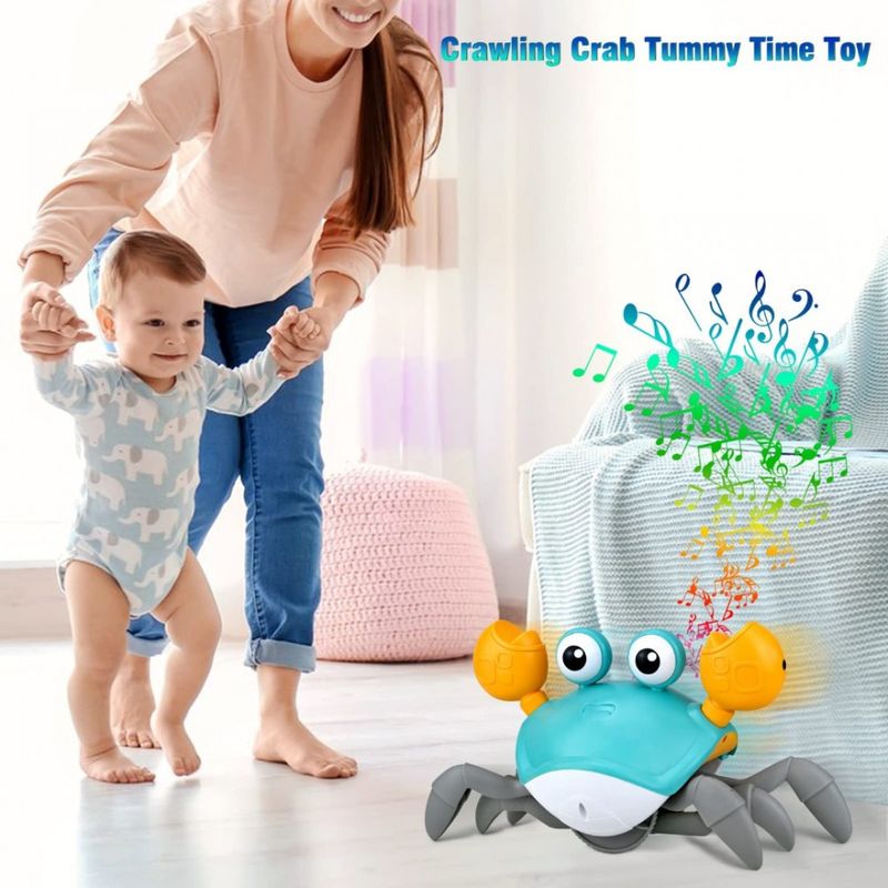 Jucarii, Copii si Bebe - Jucarii si jocuri - Jucarii bebelusi - Jucarii interactive bebelusi - Jucarie interactiva Crab cu senzor de miscare bleu - Infinity.ro